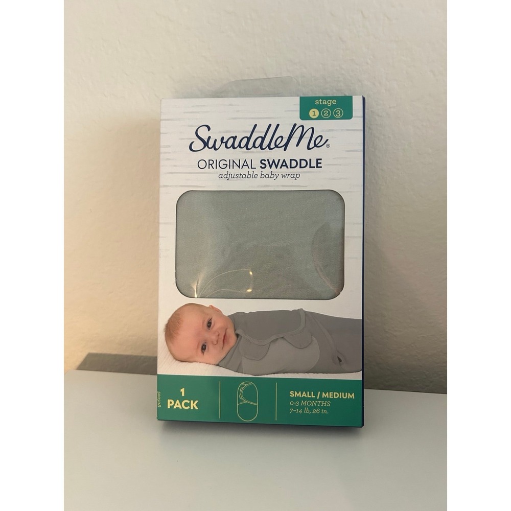 SwaddleMe Original Swaddle Baby Wrap Grey 0-3 Months 7-14lbs NEW IN BOX